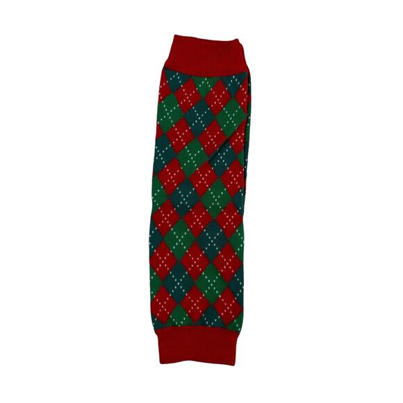 NWT LL Bella Adorable Children's Apparel Red & Green Argyle Girls Leg Warmers - Picture 3 of 5